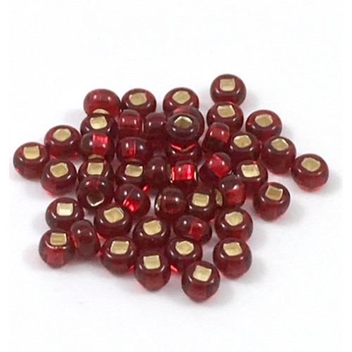 SEED BEAD NO. 6 SILVERLINED RED